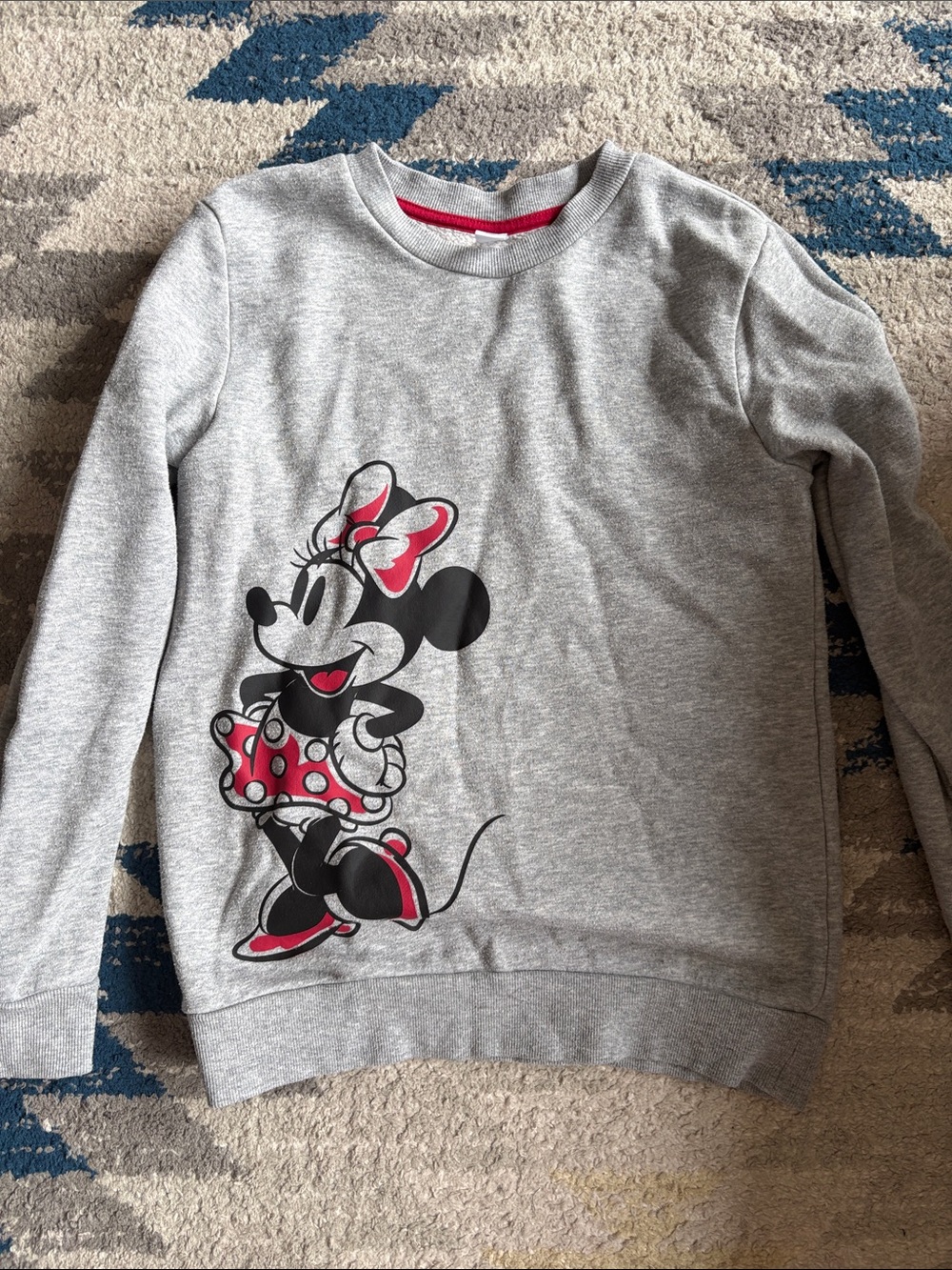 Disney Grey Sweatshirt with Minnie Mouse Pink Details